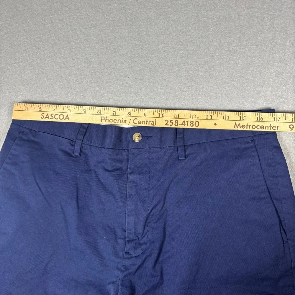 Polo Ralph Lauren Mens Chino Shorts Size 34 Navy Blue Stretch Classic Fit Flat